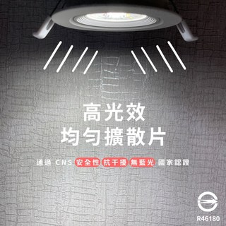 【兩年保固】台灣大廠牌 LED崁燈 9公分 9.5公分 9W 小崁燈 附快速接頭 國家認證 護眼無藍光 可調整角度, 白光, 1個