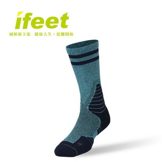 ifeet 台灣製全方位足弓壓力運動襪 籃球襪 藍色 24-26CM (9816)