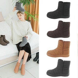 헬시온 퀼팅 보아퍼 미들부츠 4.5cm