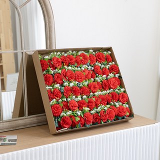 카네이션 코사지 브로치 꽃 선물 어버이날 스승의날 뱃지 조화, 카네이션코사지 베이직(벌크) 레드-50개, 1개