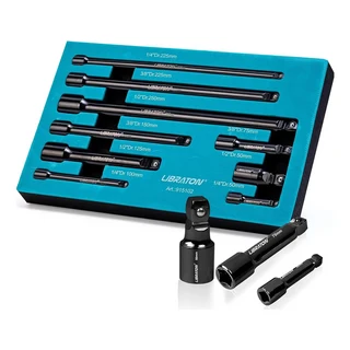 복스알세트 복스알 롱복스 Libraton 9Pcs 흔들림 소켓 확장 세트 래칫 1/4 3/8 1/2 드라이브, 01 9Pcs Sets Black