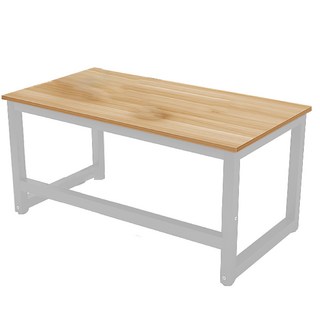 長140方管書桌 簡約設計淺胡桃木色辦公桌 學生書房工作桌, 140方管桌淺胡桃+白架(一張訂單限下一個)