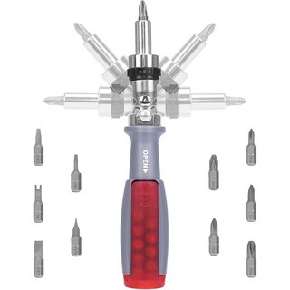전문가용 라쳇 드라이버 세트 10in1 멀티 자석 비트 내장형 교체식, 1세트