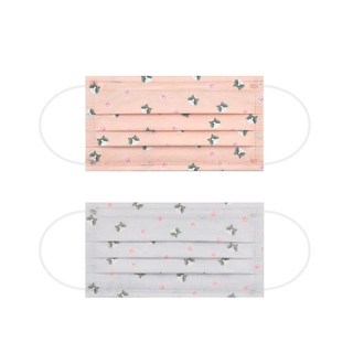 平面醫療口罩 (50片/盒) 萌萌貓咪, 粉貓, 1個, 50片