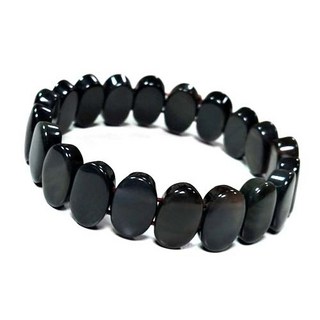 黑曜石橢圓形手排彈性手環