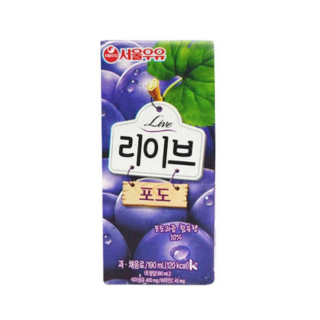 서울우유 리이브포도, 190ml, 20개
