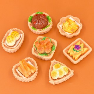 B.P飾品專賣 一月新款- 超可愛食玩 迷你 轉蛋 擺件 擺飾 盲盒 公仔小物 抽獎 盒玩 食物 扭, 1個, 野餐竹籃料理系列-隨機