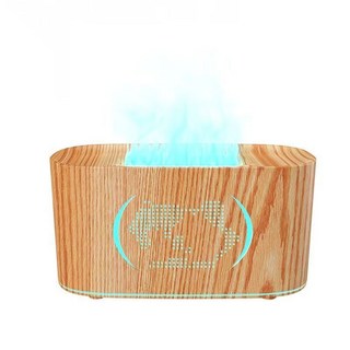台灣熱賣 2025新款七彩火燄香薰機便攜式 USB充電辦公室臥室擴香小型加濕器 香薰機精油 擴香機 薰香機 加濕器, 木紋版本地圖