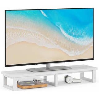 NLBUU TV 거실장 텔레비전 수납 받침대 거치대 다용도 스텐드, 화이트/White