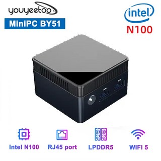 Youyeetoo BY51 미니 PC 인텔 셀러론 N100 Windows 11 LPDDR5 12GB 128GB mSATA SSD 포켓 PC WIFI 1000M LAN 4K, 256GB, BY51 N1
