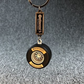創意鑰匙扣 米其林 馬牌輪胎 輪轂造型 鑰匙圈 掛件 金屬材質 堅固耐用, 1個, 馬牌鑰輪胎匙扣
