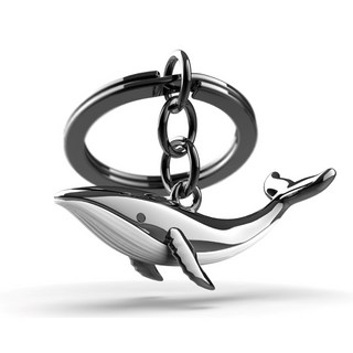 【Metalmorphose/MTM】鯨魚鑰匙圈 比利時鑰匙圈 鑰匙圈 造型鑰匙圈 海洋生物 交換禮物 可愛小物, 1個