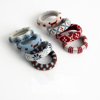 겨울 크리스마스 테마 여성 곱창머리끈 벨벳 소재 탄력성 높은 포니테일 스타일 헤어악세사리 대용량 짱짱한 착용감