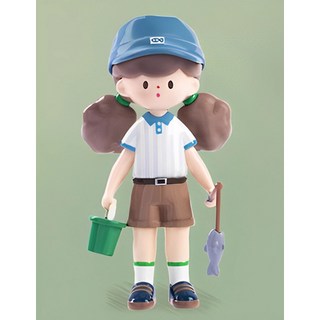 M.M小舖 尋找獨角獸 爆米花妹妹 戶外日記系列 旅遊 戶外 旅行 公仔 盲抽 盲盒 一中盒9入, 1個, 1款/愜意湖邊 1/1 W2A04