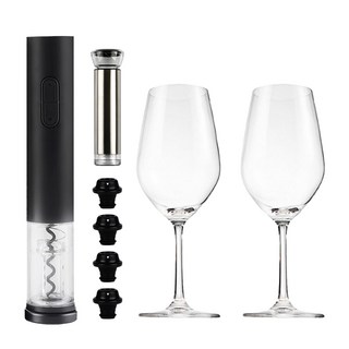 키텐실 비기너 전동 와인오프너 스토퍼 와인잔 베이직 선물세트, 1개