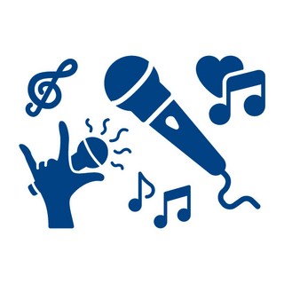 오피스왕국 노래 마이크 음악 음표 그래픽 스티커 music1, 오션블루