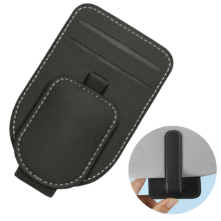 그로업스 차량용 선글라스 카드수납 선바이저 포켓, 블랙, 1개