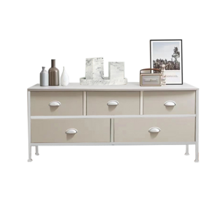 米色簡約風抽屜櫃，客廳收納櫃，多層儲物櫃，展示櫃, 白色