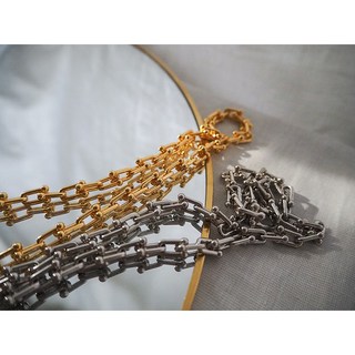 正韓 馬蹄環鎖骨鍊 銅鍍金 MM