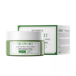 艾蒿植萃清潔泥膜 深層清潔毛孔 改善粉刺 補水嫩膚 -, 1個, 艾草植萃面膜一瓶