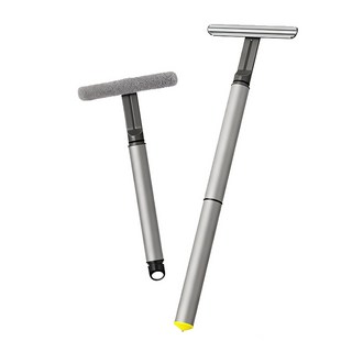 [SMTONE] 자동차 유리 클리너 탈부착 길이조절 유리닦이 실리콘+천 커버 안개 서림방지 물기제거, 1개