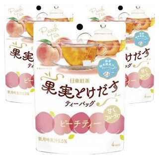 日東紅茶 日東紅茶水果融化茶包桃子茶, 3個, 4件, 7.5g