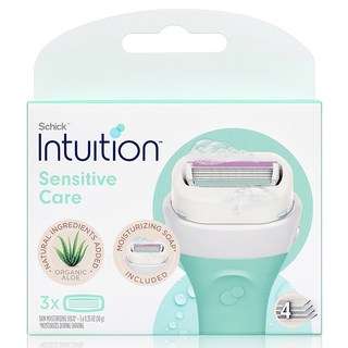 인튜이션 센서티브케어 여성 면도날, 3개입, 1개