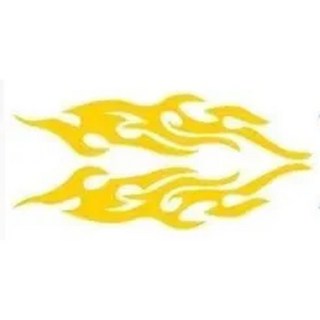 자동차 스티커 수정 불꽃 반사 외관 액세서리 데칼 모토 바디 장식 Voiture 용품 베스트, flame Yellow, 19CM