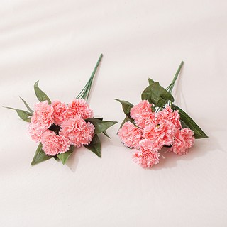 [데코봉봉] 빅 카네이션 부쉬 연핑크 7송이 2개 가짜 장식꽃 성묘 어버이날 선물