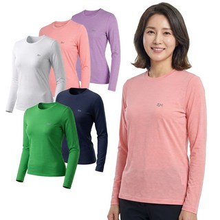 1+1 여름 여성 쿨 라운드 긴팔 냉감 티셔츠 운동 작업복 이너웨어 아웃도어 435