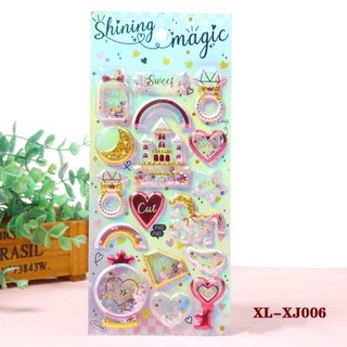 萱寶媽咪baby童裝館 聖誕節泡泡貼3D立體水晶寶石貼紙，閃亮燙金鑽石裝飾，多款動物交通工具造型泡綿立體貼紙, 049-XL-XJ06燙金貼紙