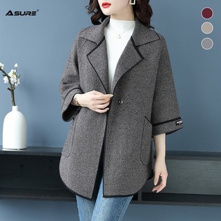 에쥬아 모직 트렌치자켓 루즈핏 트렌치코트 하프자켓 아우터