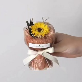 手工仿真花伴手禮, 茶色紙單支向日葵, 1個