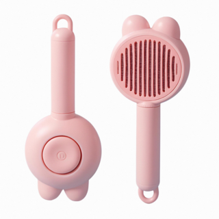 댕냥이 저자극 원터치 털정리 브러쉬, 1개, 핑크