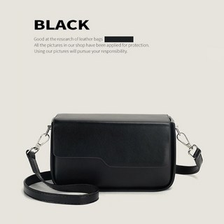 皮革翻蓋包 小法棍包, 黑色