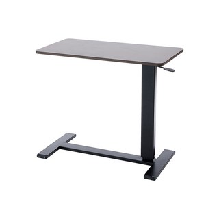 樂嫚妮 無段式升降氣壓桌 可折疊收納 (四色) 升降桌 邊桌 床邊桌, 深木紋色