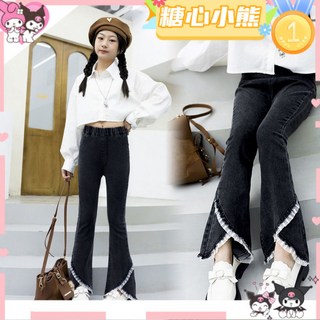 賣場新品 秋冬新款女大童長褲兒童牛仔褲女褲子1215歲喇叭褲 秋季新款童裝潮版喇叭褲兒童女2025
