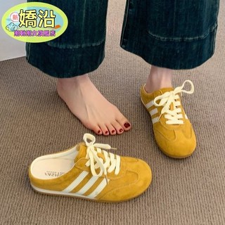 德訓鞋女2025新款包頭半拖鞋女款外穿休閒百搭輕便一腳蹬懶人鞋子