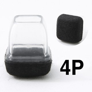 집콕마켓 체어슈즈 소음방지 의자커버 사각, 블랙, 4개