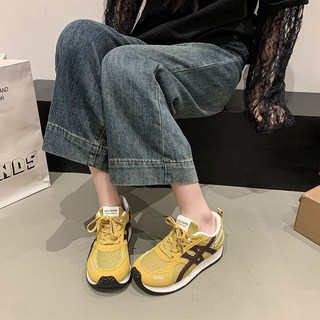 內增高網面阿甘鞋女2025夏季新款厚底透氣休閒德訓鞋輕便運動板鞋