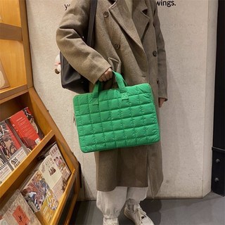 台南出貨A 韓國ins手提電腦包 蘋果MacBook 14寸筆記本收納包 iPad平板包 格子筆電包 多尺寸, 黑色, 1個