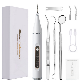 RichMagic 스마트 LED 초음파 구강세척기 가정용 휴대용 세정기, 흰색