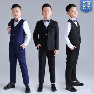 臺灣熱銷 兒童西裝2022秋冬新款加肥英倫西服套裝男童胖版鋼琴主持演出禮服