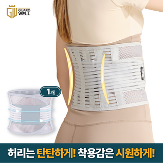 가드웰 고탄력 통기성 메쉬 허리보호대, 그레이, 1개