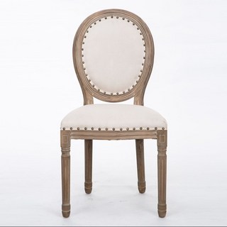 複古藤編餐椅實木法式椅子靠背咖啡廳酒吧民宿美式鄉村休閒扶手椅 椅子 餐椅 靠背椅 單人椅 椅, 1個, 米白靠背不帶藤