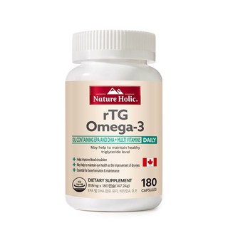 네이처홀릭 캐나다 rTG 오메가3 1병 180캡슐 6개월분, 1개, 180정