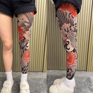 大邱紋身 360 花腿紋身絲襪 買8送1 無痕冰涼 刺青絲襪 單腿絲襪 辣妹絲襪