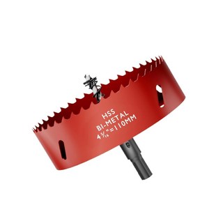 플로메리아 바이메탈 목공 홀쏘 110mm 기본아바포함 원형 배관 타공 천장 SMC 매립등설치 목재 석고 pvc 플라스틱 목공용 홀소 홀커터 홀캇타, 1개