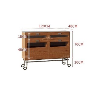 사이드보드 스테인리스스틸 팬트리 캐비닛 에우셉, 우드(유리문)120x40x90cm