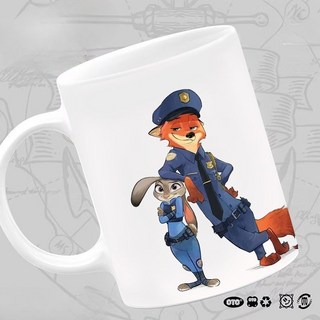 닉 주디 귀여운 세라믹 머그컵 인스타 감성 커플컵 홈오피스 물컵, 세라믹컵-12, 컵 + 숟가락 + 뚜껑